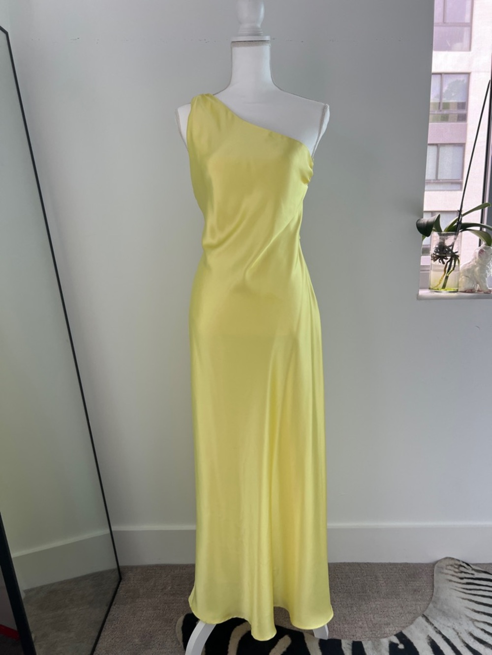 Zara One-Shoulder Satin Gown